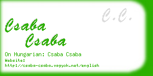 csaba csaba business card